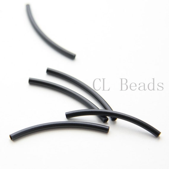 4 Pieces Matte Black Plated Curved Tube 2x30mm with ID 1.4mm Etsy