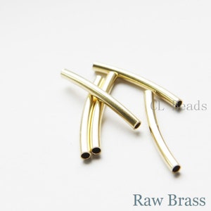 30 Pieces Raw Brass Curved Tube 3x30mm with ID 2.3mm  (1682C-T-3)