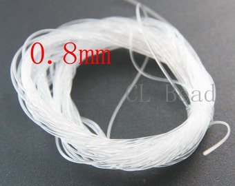 10 Meters (10.93 Yards) Clear Crystal Round Elastic Thread - OD 0.8mm (1708C-U-147)