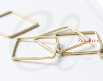 20 Pieces Raw Brass Square Blank Ring - Square 20mm (3329C-F-99)