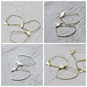 Solid Raw Brass Earring Component - Finding - Fan 26x27mm (4295C)