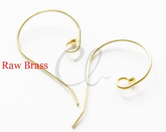 20 sztuk surowego mosiężnego drutu do kolczyków - haczyki do kolczyków 28 x 17 mm (1894CX-S-148)