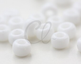 10 Grams Japanese Miyuki 6/0 Seed Bead - Chalk White Opaque