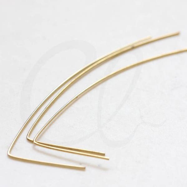 40 Pieces Brass Plated on Steel Earring Hooks - Ear Wires - V Hooks 62.5x25.5mm (3570C-V-15)