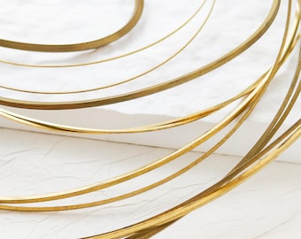 One Meter (3.28 Feet) Half-Hard Raw Brass Wrapping Wire - Square Wire