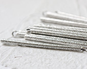 12 Pieces Oxidized Silver Tone Base Metal Charm - Bar or Stick 54x3mm (8536Y-D-342A)A5