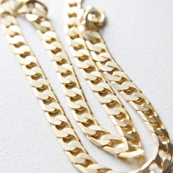 One Foot Matte 16K Gold Plated Brass Base Chain-Curb 12x8mm (422C06)