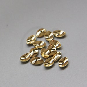 One Piece Premium Gold Plated Brass Base Oval Bead Cap - 8.7x5.5mm (3099C)