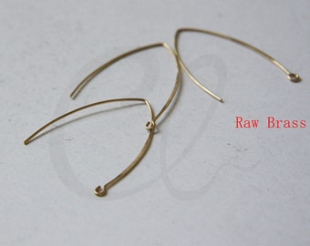 20 Pieces Raw Brass Earring Hooks - 42x32.5mm (1834C-I-121X)