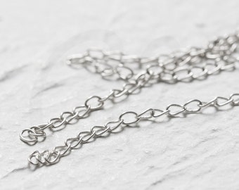 One Meter (3.28 Feet) Solid Sterling Silver Chain - Extension Chain - 2.3x3.1mm (SS002-3977C)