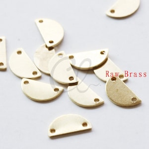 30 Pieces Raw Brass Moon Link - Crescent - Half Circle 10x5mm (1988C-P-333)