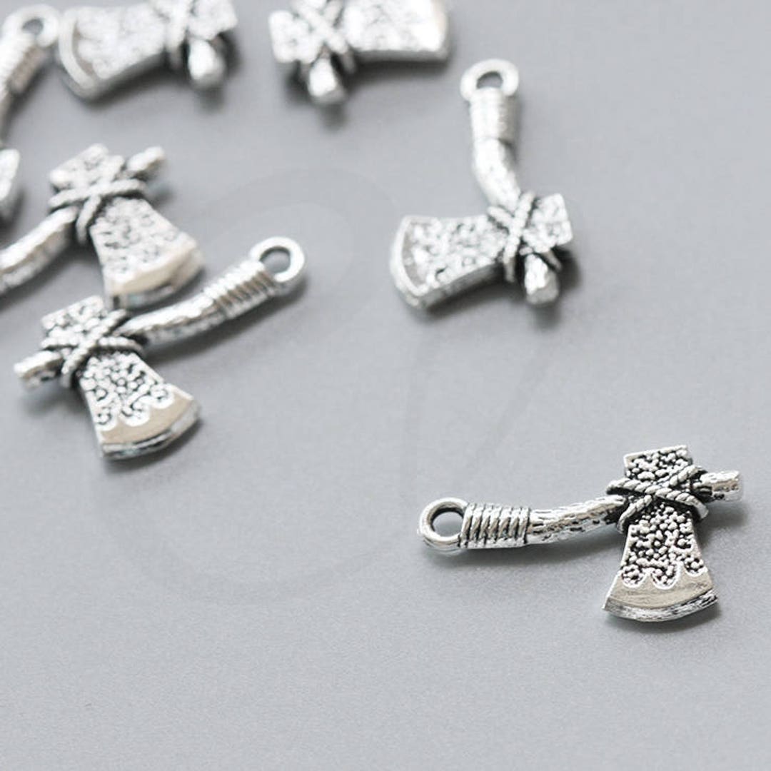 20 Pieces Oxidized Silver Tone Base Metal Charms - AX 22x13mm