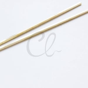 4 pezzi Raw Brass Long Square Bar - Bastone 3x140mm (2037C-L-114)