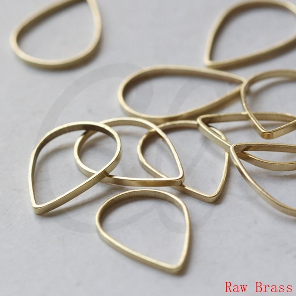 40 Pièces Raw Brass Bead Frame - Tear Drop 11x16mm (3370C-E-453)