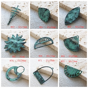 One Piece Hand Made Green Patina Charms - Varies Shapes and Size (PTA-g)