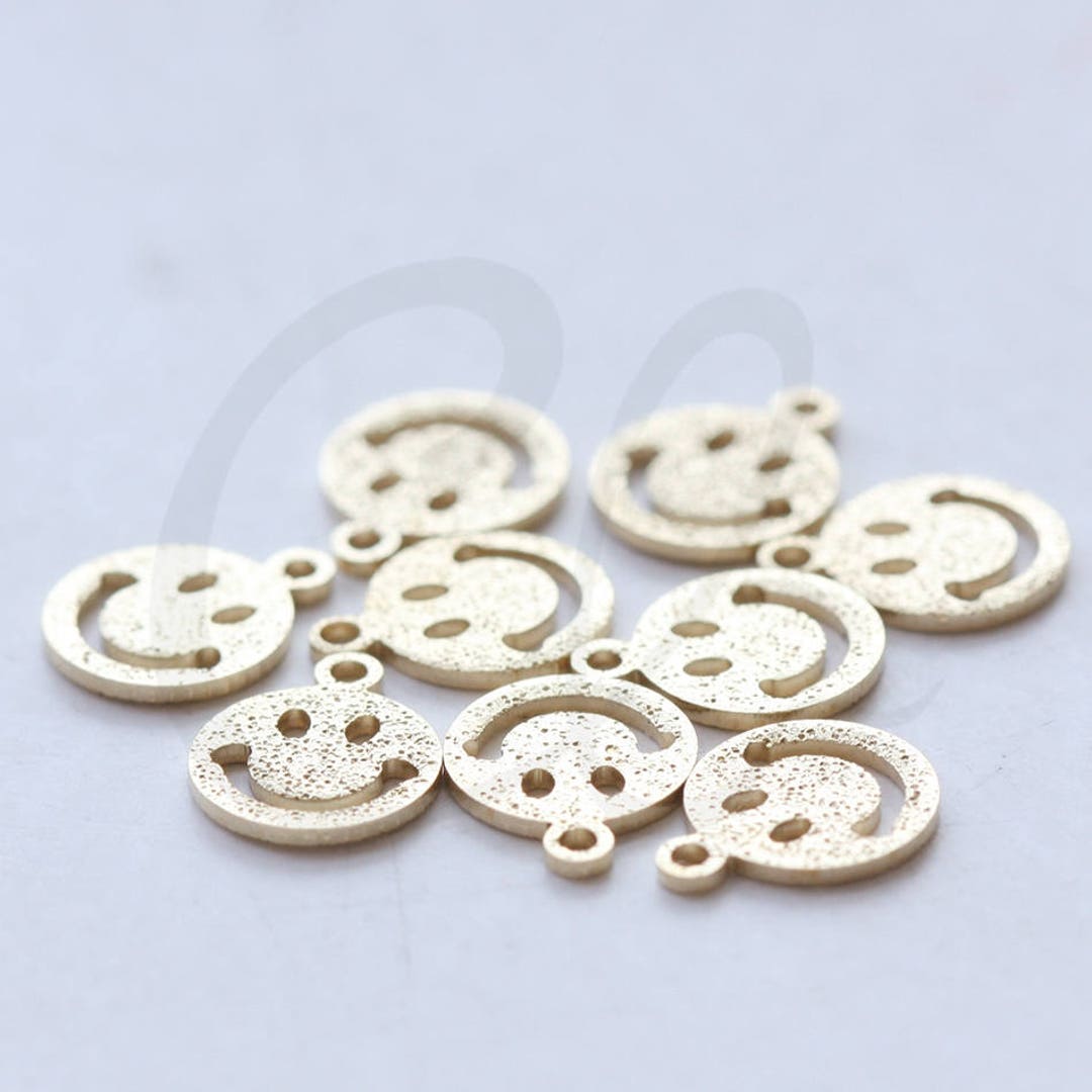 格安 Face Smile Stardust Brass Raw Pieces 30 Charm 10x8mm - ヘアゴム