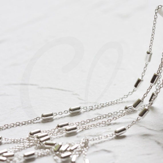 Buy One Meter 3.28 Feet Solid Sterling Silver Chain Oval and Tube