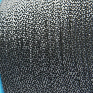 6 Feet Matte Black Plated Chains - Flat Oval 1.8x1.45mm (414C07)(230SFB)