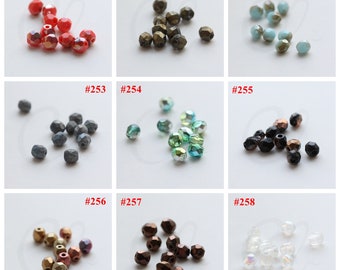 10 Pieces Czech Aged Fire Polished Glass Faceted Round Beads - Varies Colors - 4mm (BONMIXI)