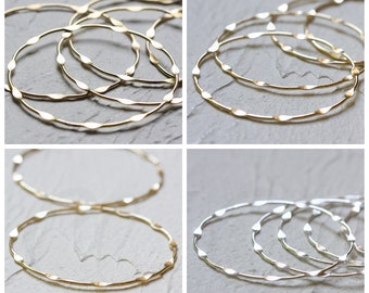 Solid Brass Soldered Ring - Hammered - Loop 57mm (4380C)