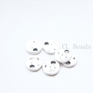 30 Pieces Oxidized Silver Tone Base Metal Textured Tags-Round 12mm (11689Y-E-556)