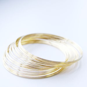 20 Loops Gold Tone Stainless Steel Memory Wire -Bracelet  2.25"-2.63"