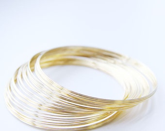 20 bucles oro tono acero inoxidable alambre de memoria -Bracelet 2.25"-2.63"