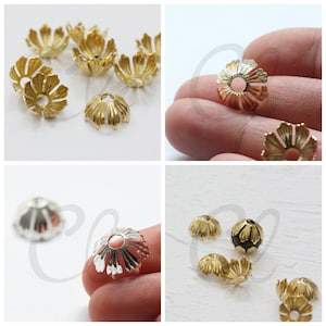 Solid Brass Flower Cap - 15x6.5mm (4090C)