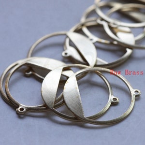 20 Pieces Raw Brass Round Charm - Geometry - 20.5mm (3102C-M-313)