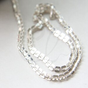 One Foot Premium Silver Plated Hand Linked Chain- Rectangle 4mm (YIPF4-09)