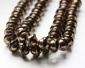 Jednoczęściowy czeski ognisty polski UFO-jasny Jet/brąz 9 x 7 mm (CZH6-2709508014S8-M-766)*