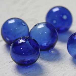 4 Pieces Hand Blown Hollow Glass Beads With Regular 2 Holes 18H image 9