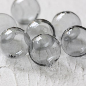 4 Pieces Hand Blown Hollow Glass Beads With Regular 2 Holes 18H image 7