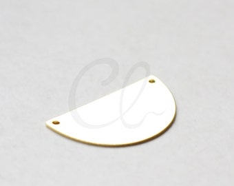 One Piece Premium Gold Plated Brass Base Half Circle Link