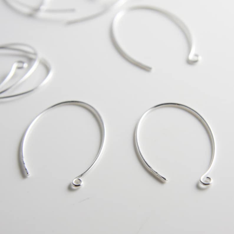 4 Pieces 2 Pairs Sterling Silver Earring Hooks-30x20mm 193S image 1