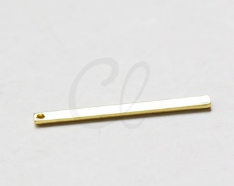 2 Pieces Premium Gold Plated Brass Base Bar -  27x2mm (1755C-W-186)