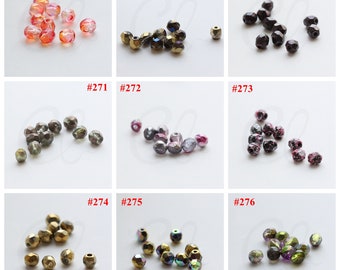 10 Pieces Czech Aged Fire Polished Glass Faceted Round Beads - Varies Colors - 4mm (BONMIXI-2)