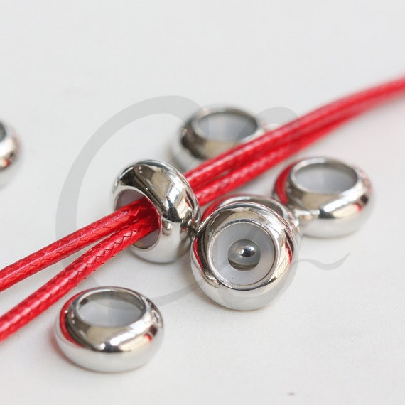 4 Pieces Stainless Steel Stopper Bead Stopper With Rubber Etsy