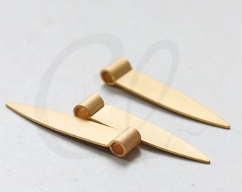 One Piece Premium Matte Gold Plated Brass Base Triangle Charm - Arrow 3.5x4.5x19mm (3133C-Q-414)