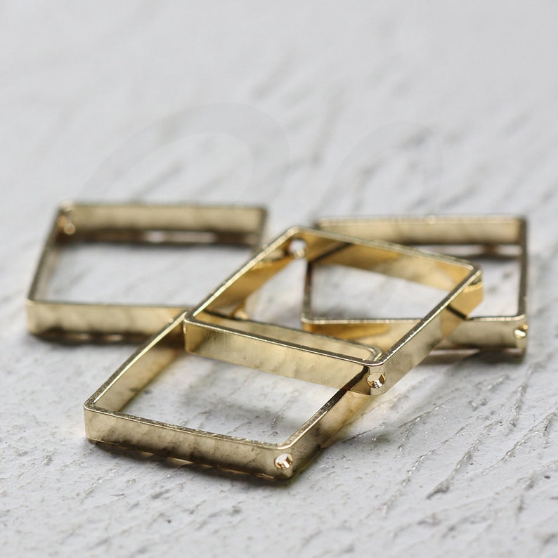 Brass Base Two Holes Spacer - Square Bead Frame - 20.5mm (4262C) - Etsy