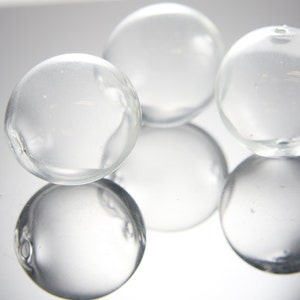 4 Pieces Hand Blown Hollow Glass Beads-Round Clear Two Hole 30mm (X-Large) (17H4)