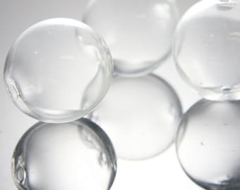 4 pièces Hand Blown Hollow Glass Beads-Round Clear Two Hole 30mm (X-Large) (17H4)