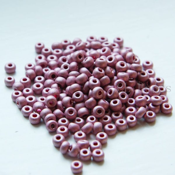 10 Gramos Checa Rocailles Preciosa 6/0 Seed Beads - Metallic Mauve Matte Terra - Talla 6 (6C6-42011-Q-513)