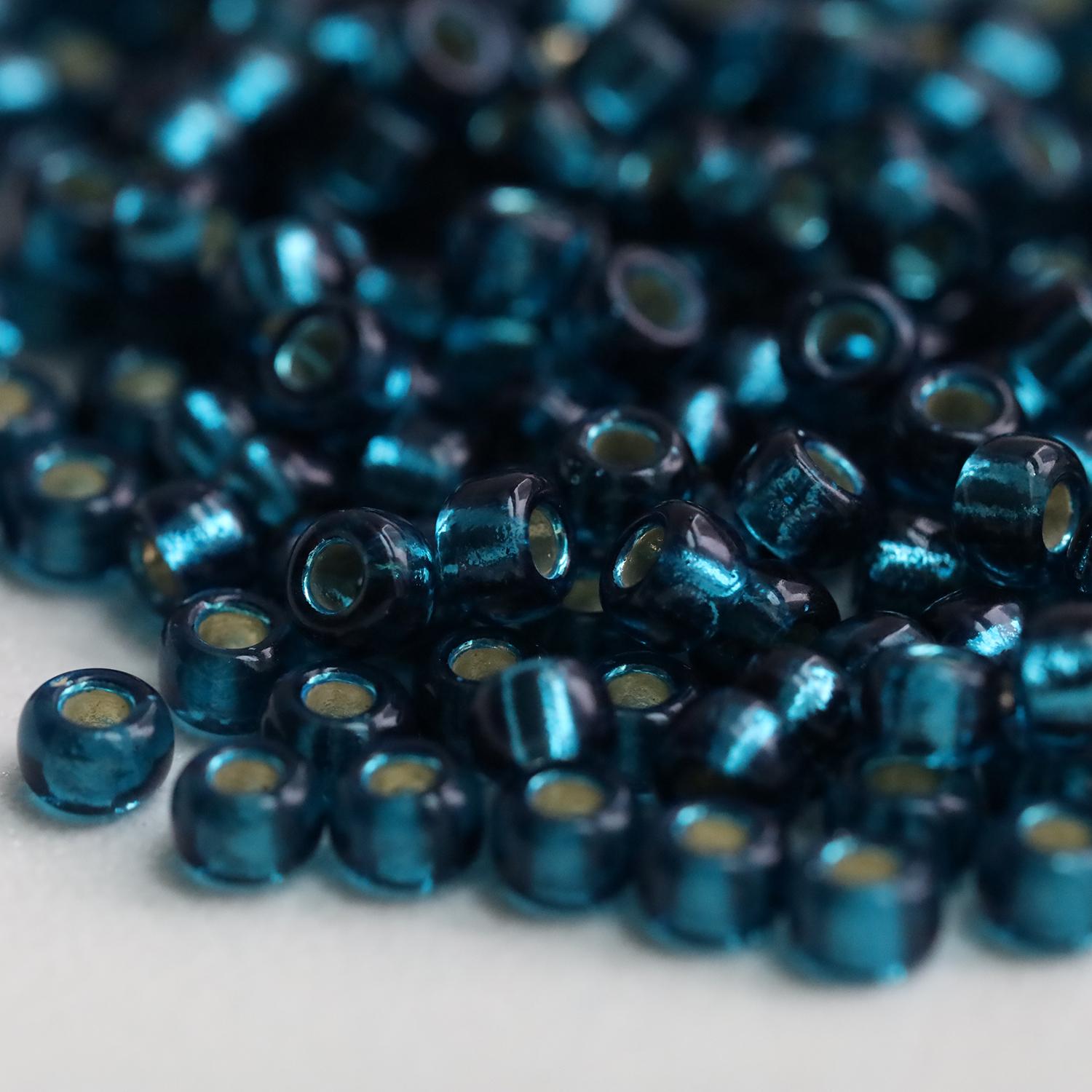 20 Grams Japanese Miyuki 6/0 Seed Bead-dyed Silverlined Blue