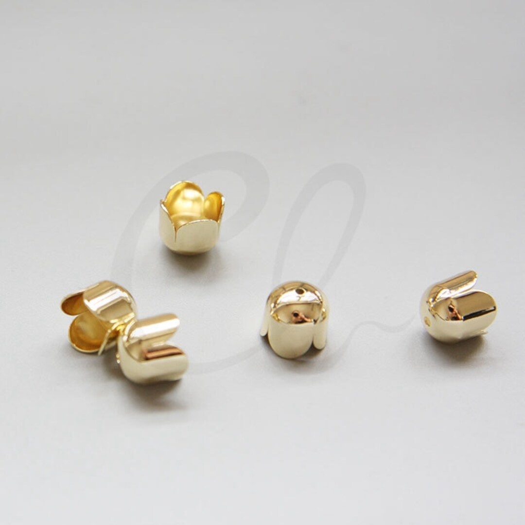 Chapado en Laton ゴールド　D 2 piezas Premium oro chapado en latón base tapa de cordón