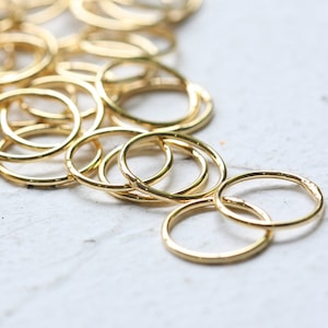 100 Pieces Gold Plated Brass Base CLOSED Jump Rings- 10mm (1217)