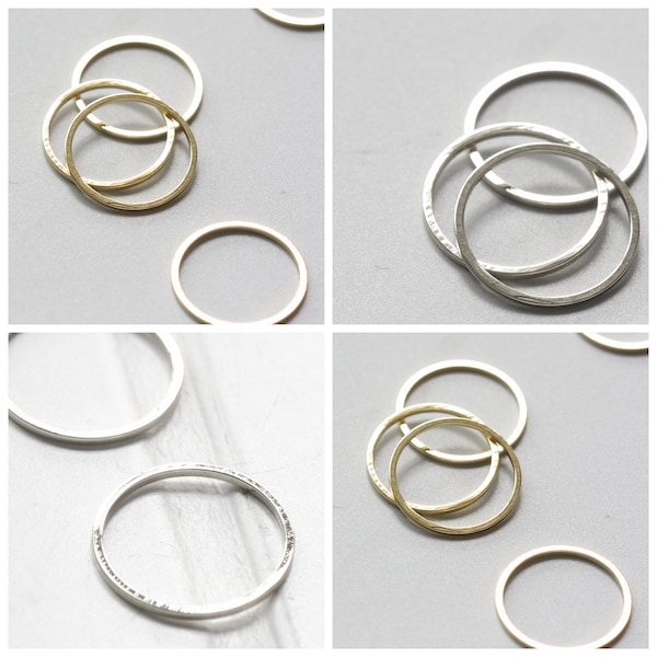 Solid Brass Flat CLOSED Ring - Link - Loop 18x1mm (3023C-W-42)