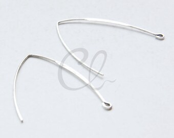 4 Pieces (2 Pairs ) Oxidized Silver Plated Brass Base Earring Hooks - 42x32.5mm (1834C-I-121A)