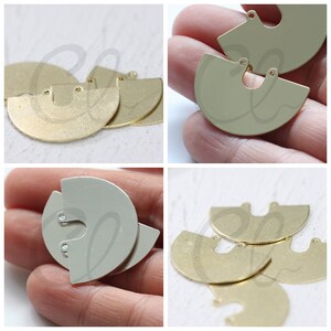 Solid Brass Moon Charm - 33x21mm (4103C)