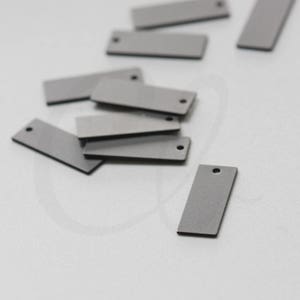 4 Pieces Matte Black Plated Brass Base Rectangle Charm - 7x18.5mm (1840C)